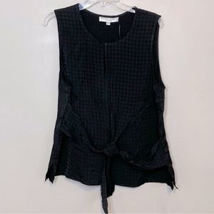 Inclan Studio Nico Top Women’s Size L Sleeveless Black Tie-front NWT Retail $192